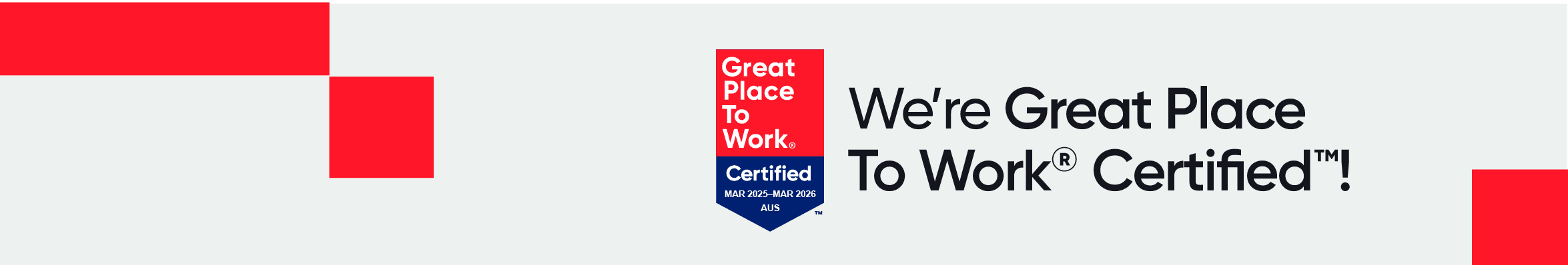 Great Place to Work certification banner